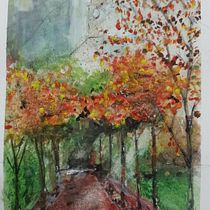 Son algunas de las practicas que he realizado al momento, utilizando la sal como herramienta en todos los casos... continuar practicando; muy buen curso, muy bien explicado.. Pintura, e Pintura em aquarela projeto de Cesar ❌ ruz - 20.09.2023