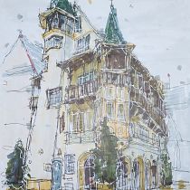 My project for course: Expressive Architectural Sketching with Colored Markers. Een project van  Schetsen,  Tekening,  Architecturale illustratie, Sketchbook y  Illustratie met inkt van Ed Hoskin - 21.09.2023
