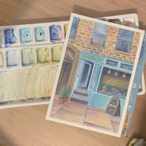 My project for course: Vibrant Urban Illustration with Gouache Paint. Painting, Sketching, Architectural Illustration, and Gouache Painting project by yaelvangelder - 09.21.2023