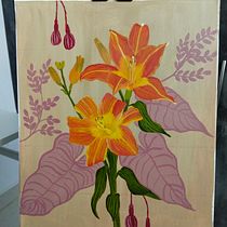 My project for course: Botanical Painting with Acrylic. Painting, Acr, lic Painting, Botanical Illustration, Traditional illustration, and Fine Arts project by Sameera Vurity - 09.21.2023