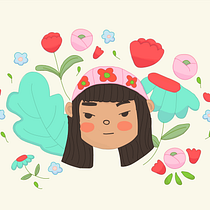 Meu projeto do curso: Retrato ilustrado com elementos botânicos. Traditional illustration, Digital Illustration, Botanical Illustration, and Digital Drawing project by Ivania Barroso - 09.22.2023