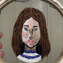 Meu projeto do curso: Retratos bordados em tule. Embroider, Portrait Drawing, and DIY project by Jheik Maia - 09.24.2023