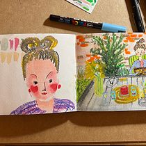 My project for Exploratory Sketchbook: Find Your Drawing Style. Un proyecto de Ilustración tradicional, Bocetado, Creatividad, Dibujo, Pintura a la acuarela, Sketchbook y Pintura gouache de Veronika Krh - 12.09.2023