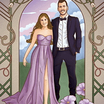 My project for course: Illustrated Portraits in Art Nouveau Style. Un projet de Illustration traditionnelle, Beaux Arts, Illustration numérique, Dessin de portrait, Dessin artistique, Dessin numérique , et Peinture numérique de Ebru Küçükkeskin - 20.09.2023