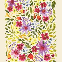 Vibrant Floral Patterns with Watercolors. Traditional illustration, Pattern Design, Watercolor Painting, and Botanical Illustration project by Emma Bengtsson - 12.19.2023