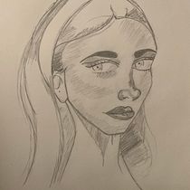 My project for course: Graphite Line Drawing for Portrait Sketchbooking. Artes plásticas, Esboçado, Desenho, Desenho de retrato, e Sketchbook projeto de Hana . - 29.09.2023