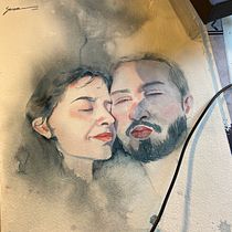 Meu projeto do curso: Caderno de retratos em aquarela. Painting, Watercolor Painting, Portrait Drawing, and Sketchbook project by Samara Costa - 09.29.2023
