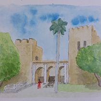 My project for course: Architectural Sketching with Watercolor and Ink. Sketching, Drawing, Watercolor Painting, Architectural Illustration, Sketchbook & Ink Illustration project by danzeh02 - 09.28.2023