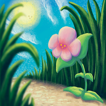 Flower Friend - Project for Atmospheric Scenes in Procreate with Color and Light. Ilustração digital, Design, Esboçado, Criatividade, Desenho, Stor, telling, e Concept Art projeto de Danny Beckwith - 30.09.2023