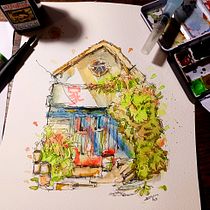 My project for course: Expressive Architectural Sketching with Colored Markers. Sketching, Drawing, Architectural Illustration, Sketchbook & Ink Illustration project by dave_repousse - 09.29.2023