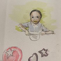 My project for course: Playful Illustration with Watercolor & Colored Pencils. Ilustração tradicional, Pintura, Pintura em aquarela, Desenho de retrato, e Desenho com lápis de cor projeto de mariaariasevans - 01.10.2023