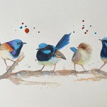My project for course: Artistic Watercolor Techniques for Illustrating Birds. Watercolor Painting project by Desley Parsons - 10.04.2023