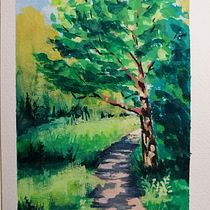 My project for course: Landscape Painting with Gouache for Beginners Ein Projekt aus dem Bereich Bildende Künste, Malerei, Naturalistische Illustration und Gouachemalerei von Léa Nathan - 01.10.2023