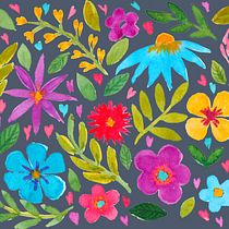 Mi proyecto del curso: Estampados florales en acuarela con colores vibrantes. Traditional illustration, Pattern Design, Watercolor Painting, and Botanical Illustration project by Carolina Carranza - 10.03.2023