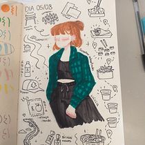 Meu projeto do curso: Diário ilustrado: prática diária e consciente. Fine Arts, Sketching, Creativit, Drawing, Sketchbook, and Traditional illustration project by Ana Carolina Castro Ribeiro - 10.04.2023