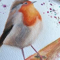 Mein Abschlussprojekt für den Kurs: Illustriere Vögel mit expressiven Aquarelltechniken. Traditional illustration, Watercolor Painting, Realistic Drawing, and Naturalistic Illustration project by nica_paint - 10.04.2023