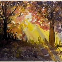My project for course: Dreamy Watercolor Landscapes: Paint with Light. Un projet de Peinture , et Aquarelle de mkennedymiller - 04.10.2023