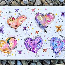 Tanti cuori in chiazze di colore . Traditional illustration, Sketching, Creativit, Drawing, Watercolor Painting, and Sketchbook project by Angela Demi - 10.05.2023