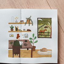 My project for course: Exploratory Sketchbook: Find Your Drawing Style. Un proyecto de Ilustración tradicional, Bocetado, Creatividad, Dibujo, Sketchbook, Pintura gouache y Dibujo con lápices de colores de Laura Flint - 04.10.2023