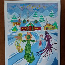 Mi proyecto "Introducción a la ilustración infantil". Cuento de Navidad, ilustrado por FabiJorge.. Traditional illustration, Fine Arts, Painting, Pencil Drawing, Drawing, Watercolor Painting, Children's Illustration, and Narrative project by fabi.chicharrera - 10.07.2023
