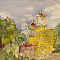 My project for course: Architectural Sketching with Watercolor and Ink. Sketching, Drawing, Watercolor Painting, Architectural Illustration, Sketchbook & Ink Illustration project by Teresa Waggener - 10.07.2023