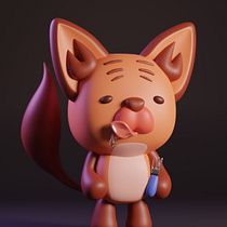 Floki. Kawaii.. Een project van Traditionele illustratie, Ontwerp van personages, Digitale illustratie,  3D-modellering y Manga van Oscar Sobrino Guagnelli - 07.10.2023