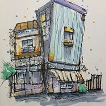 My project for course: Expressive Architectural Sketching with Colored Markers. Een project van  Schetsen,  Tekening,  Architecturale illustratie, Sketchbook y  Illustratie met inkt van Robert Emond - 07.10.2023