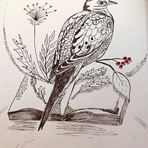My project for course: Realistic Illustration of Birds with Imaginative Elements. Pencil Drawing, Drawing, Ink Illustration, and Naturalistic Illustration project by Rialette Heyneke - 10.08.2023