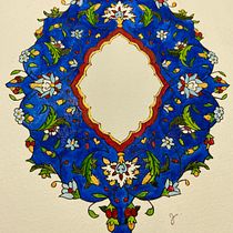 Meu projeto do curso: Introdução à arte islâmica: crie patterns biomórficos Ein Projekt aus dem Bereich Malerei, Musterdesign, Zeichnung, Aquarellmalerei und Illustration mit Tinte von Juliana Teixeira - 07.10.2023