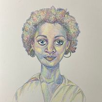 My project for course: Vibrant Portrait Drawing with Colored Pencils. Drawing, Portrait Drawing, Sketchbook, and Colored Pencil Drawing project by Anna Mudge - 10.09.2023
