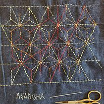 My project for course: Introduction to Japanese Sashiko Stitching. Un projet de Broderie, Art textile, DIY, Upc, cling , et Design textile de Ana Karen Dubilet - 09.10.2023