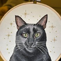 Mi proyecto del curso: Retratos bordados de mascotas: pinta con hilo. Embroider, Naturalistic Illustration, and Textile Design project by Gabriela Hernández - 10.07.2023