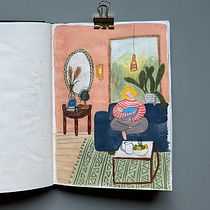 My project for course: Exploratory Sketchbook: Find Your Drawing Style. Ilustração tradicional, Esboçado, Criatividade, Desenho, Pintura em aquarela, Sketchbook, e Pintura guache projeto de jessie.salomonsson - 11.10.2023