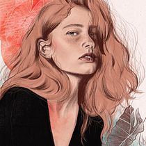 My project for course: Illustrated Portraits with Procreate. Projekt z dziedziny Trad, c, jna ilustracja, Grafika wektorowa, Ilustracja c, frowa i Portret użytkownika Mel - 13.10.2023