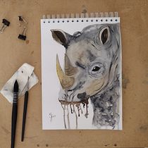 Meu projeto do curso: Retratos expressivos de animais em aquarela. Ilustração tradicional, Pintura em aquarela, Desenho realista e Ilustração naturalista projeto de Samila da Silva Galés Dias - 14.10.2023