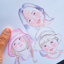Meu projeto do curso: Desenho de retratos vibrantes com lápis de cor. Drawing, Portrait Drawing, Sketchbook, and Colored Pencil Drawing project by natinha166 - 10.12.2023