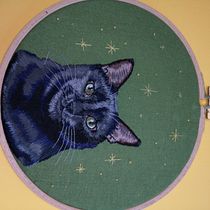 Mi proyecto del curso: Retratos bordados de mascotas: pinta con hilo. Embroider, Naturalistic Illustration, and Textile Design project by Erika L. A. - 10.14.2023
