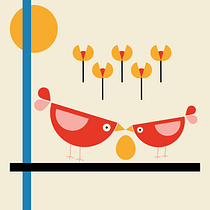 Birds & bears. Vector Illustration, Drawing, Digital Illustration, Digital Drawing, and Collage project by Saskia Brand - 10.14.2023