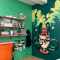 Projet peinture murale de mon atelier : Peinture murale d'intérieur. Painting, Interior Decoration, Spatial Design, and Decorative Painting project by Jenn - 10.14.2023