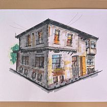 Mi proyecto del curso: Dibujo arquitectónico expresivo con marcadores de colores. Een project van  Schetsen,  Tekening,  Architecturale illustratie, Sketchbook y  Illustratie met inkt van Domingo Martinez Becerra - 15.10.2023