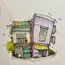 My project for course: Expressive Architectural Sketching with Colored Markers. Een project van  Schetsen,  Tekening,  Architecturale illustratie, Sketchbook y  Illustratie met inkt van Bianca - 09.10.2023