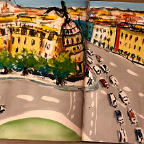 Mi proyecto USK con Gouache. Un proyecto de Ilustración tradicional, Bocetado, Dibujo, Ilustración arquitectónica, Sketchbook y Pintura gouache de amamalaika - 16.10.2023