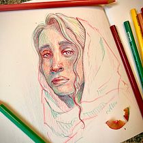 My project for course: Vibrant Portrait Drawing with Colored Pencils. Drawing, Portrait Drawing, Sketchbook, and Colored Pencil Drawing project by Salome Ramirez - 10.14.2023