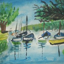 Mi proyecto del curso: Pintura en acuarela de paisajes marinos. Projekt z dziedziny  Malarstwo, Malowanie akwarelą, Ilustracja naturalist i czna użytkownika fernando alfano - 18.10.2023