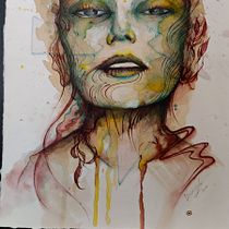 My project for course: Experimental Portraiture with Ink, Tea and Alcohol. Fine Arts, Painting, Drawing & Ink Illustration project by veronicaleetattoo - 10.18.2023