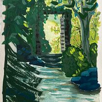 My project for course: Fantasy Landscapes with Watercolor & Gouache. Un progetto di Belle arti, Pittura, Pittura ad acquerello, Illustrazione naturalistica e Pittura gouache di Marion Berkhout - 18.10.2023