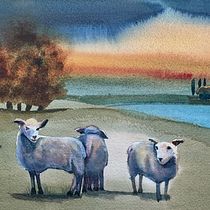 Mein Abschlussprojekt für den Kurs: Aquarell-Landschaften: Experimentelle Werkzeuge und Techniken. Projekt z dziedziny  Sztuki piękne,  Malarstwo i Malowanie akwarelą użytkownika Ulli Geiger - 19.10.2023