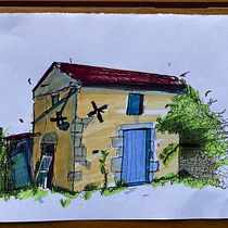 My project for course: Expressive Architectural Sketching with Colored Markers. Sketching, Drawing, Architectural Illustration, Sketchbook & Ink Illustration project by julius_plindastus - 10.21.2023