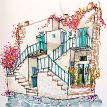 My project for course: Expressive Architectural Sketching with Colored Markers. Sketching, Drawing, Architectural Illustration, Sketchbook & Ink Illustration project by amandine_lamaisonraphael - 10.22.2023