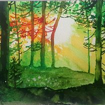 My project for course: Dreamy Watercolor Landscapes: Paint with Light. Un projet de Peinture , et Aquarelle de Celil Altıntas - 19.10.2023